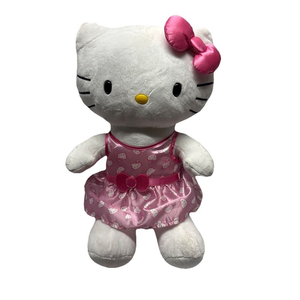 Build A Bear Sanrio Hello Kitty Pink Bow 16" HK Pink Dress San Rio